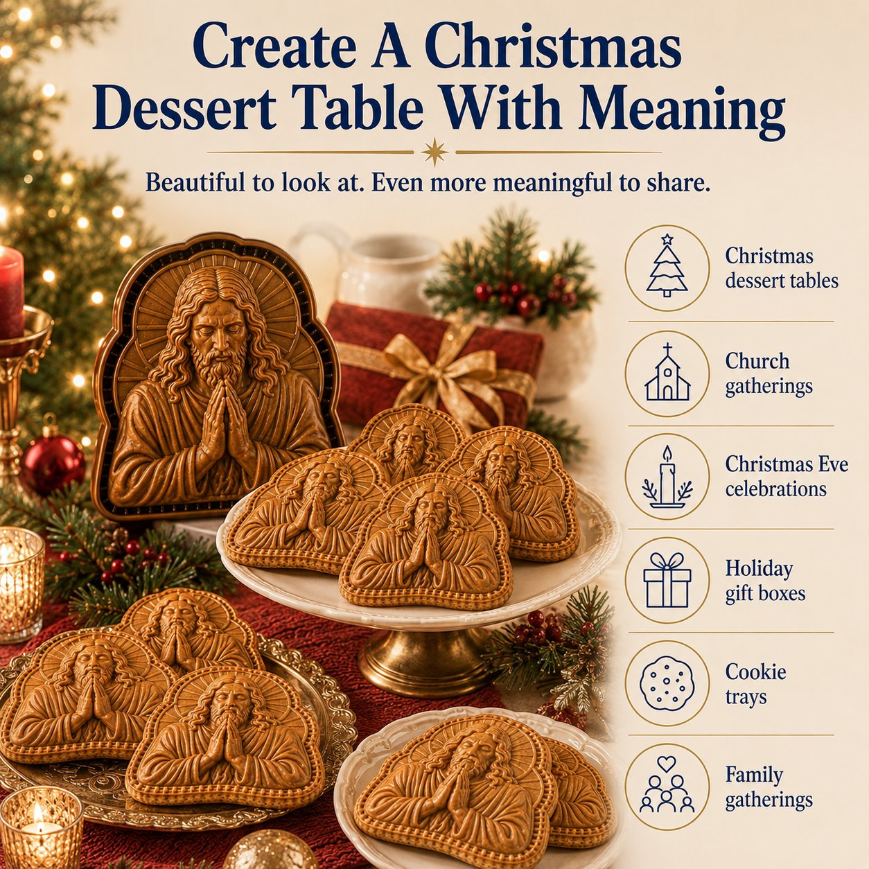 🔥HOT SALE 49% OFF✝️ Faith & Nativity Christmas Mini Pie Mold Collection | Reusable Embossed Molds for Shaping Detailed Praying Jesus, Nativity Stable and so on Pies🥧✨