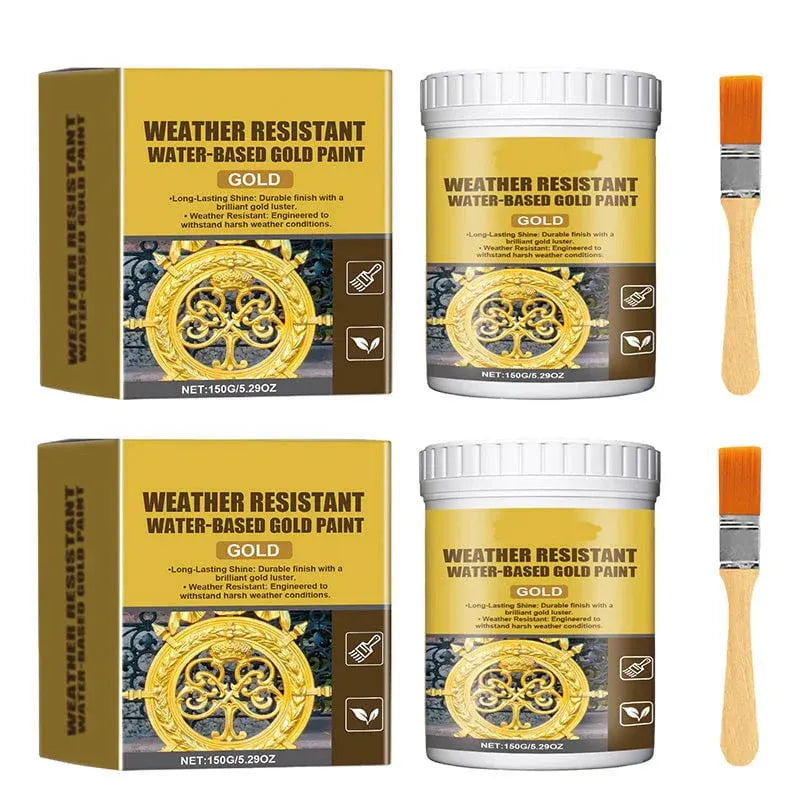 Weather Resistant Water-Based Gold Paint