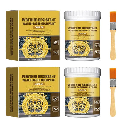 Weather Resistant Water-Based Gold Paint
