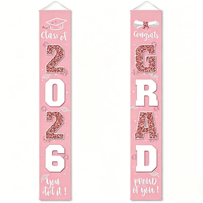🎓Class of 2026 Graduation Banner | Congrats Grad Front Door Porch Decor for Graduation Party