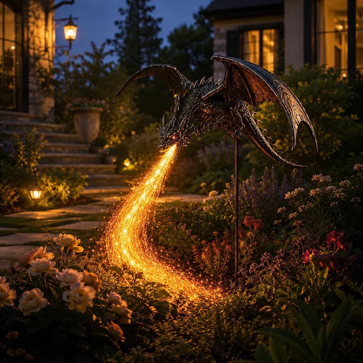 🔥LAST DAY 49% OFF - 🔥Solar Dragon Fire Garden Light