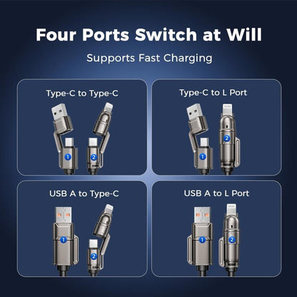🔥 4-in-1 USB Charging Cable mFish fast charging 240W