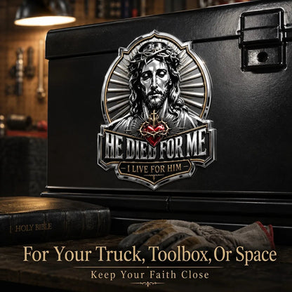 ❤️He Died For Me Emblem ✝️ | Waterproof • No Fade • No Rust • Adhesive