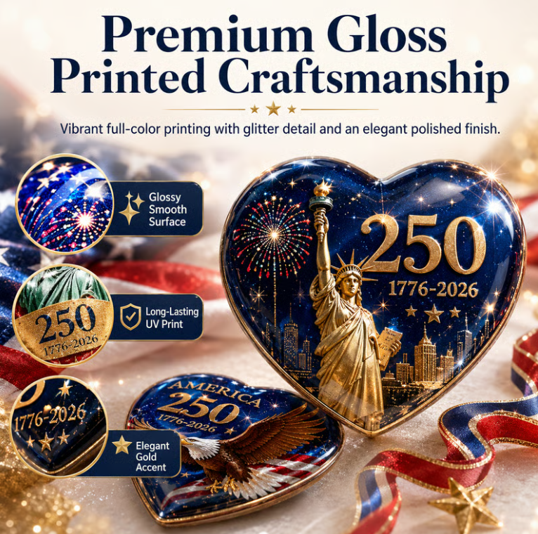 🇺🇸 America 250th Anniversary Commemorative Heart Ornament Collection | 15-Piece Patriotic Keepsake Set🎁Buy 2 Free Shipping