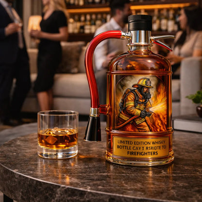 Tribute to Heroes – 3D Embossed Vodka & Whiskey Bottle🧯