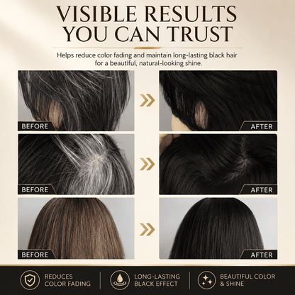 Salon-Grade Ammonia-Free Hair Color Comb - No-Mix Botanical Hair Dye for Natural Gray Coverage