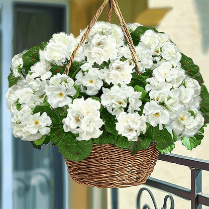 🌸 Lush, UV-Resistant Artificial Geraniums – Real Look, No Maintenance! 🌞🏡