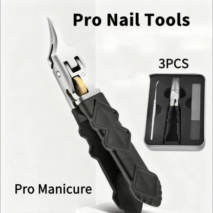 🔥50% off today only🔥Black Anti-Slip Grip Gear Lock Nail Clipper Set with Ultra-Sharp Tips for Precise Access to Nail Grooves