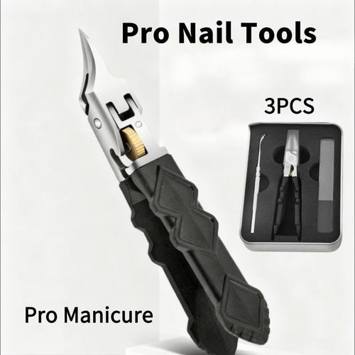 🔥50% off today only🔥Black Anti-Slip Grip Gear Lock Nail Clipper Set with Ultra-Sharp Tips for Precise Access to Nail Grooves