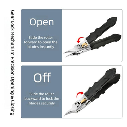 🔥50% off today only🔥Black Anti-Slip Grip Gear Lock Nail Clipper Set with Ultra-Sharp Tips for Precise Access to Nail Grooves