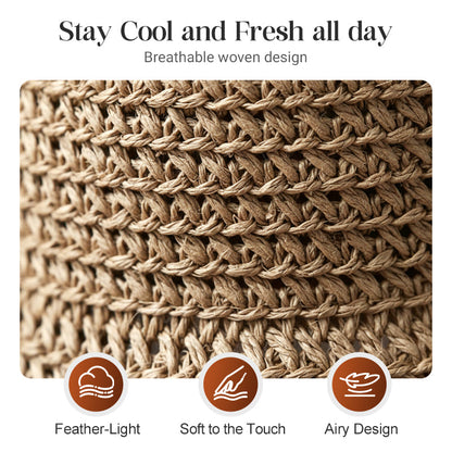 🎀 50% DISCOUNT 👒 | Straw Hat with Retro Bow – Foldable & Breathable for Summer