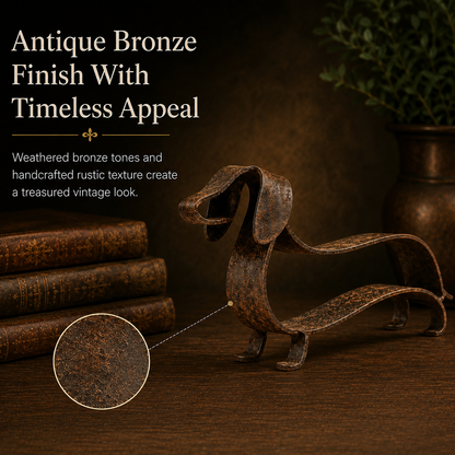 🐶✨Antique Bronze Dachshund Sculpture