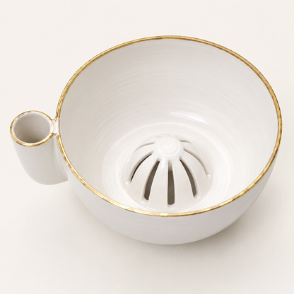 Handmade Ceramic Swirl Berry Bowl | Gentle Swirl Rinse & Drain Bowl for Strawberries, Blueberries & Small Fruits