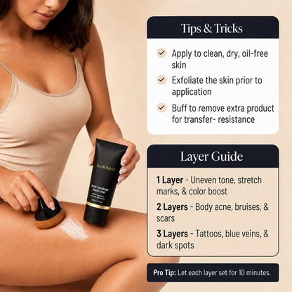 Waterproof & Sweatproof Full Coverage Body Tattoo Concealer | Instant Coverage, Limited Time: Free Concealer Brush Included