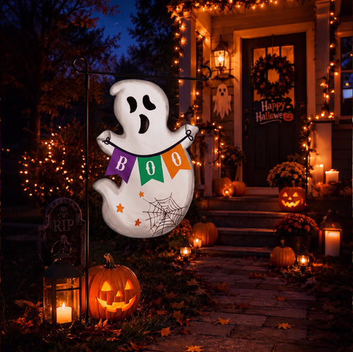 Light Up Your Yard This Halloween! Spooky Solar LED Garden Flags for Outdoor Decor