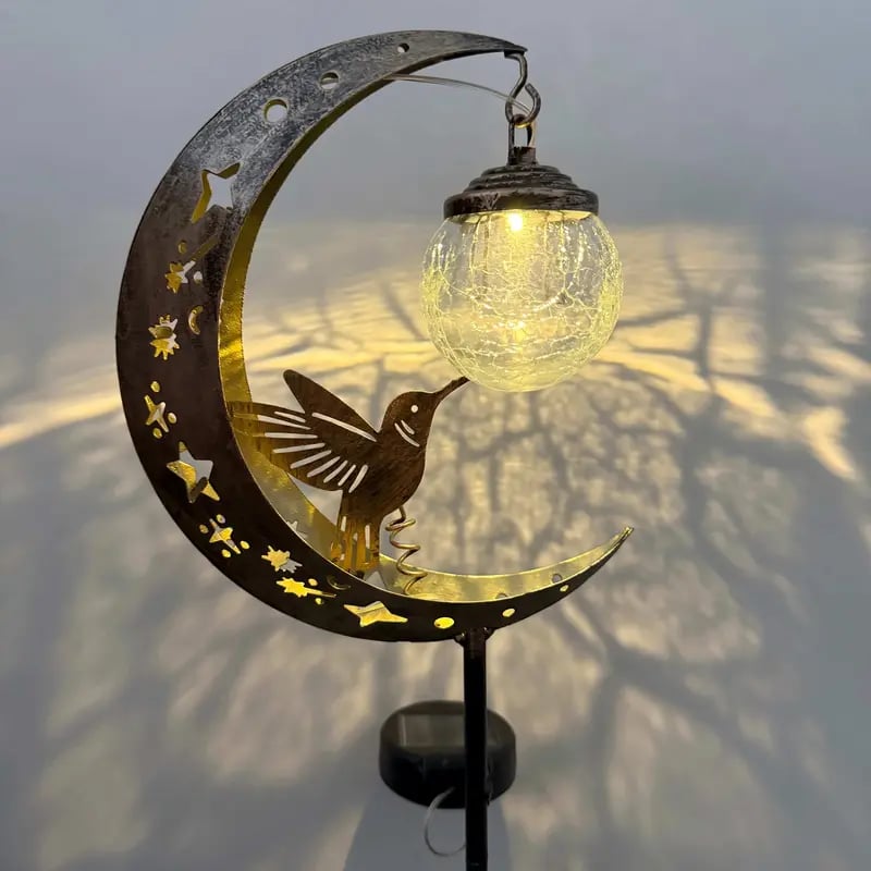 🌙 Moonlit Hummingbird Solar Garden Light🐦