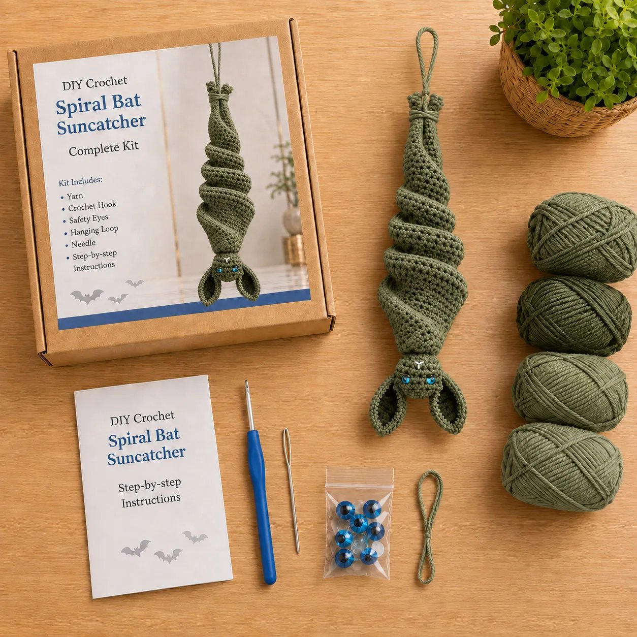 🦇 Kit de bricolage pour girouette chauve-souris au crochet 🎃