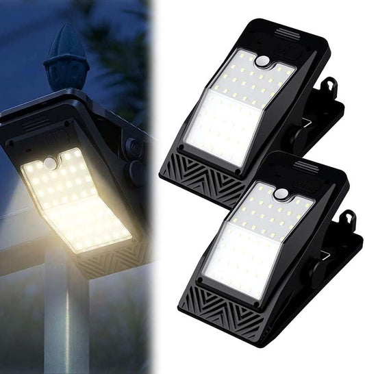 ☀️ Solar Clip Light with Motion Sensor – 2-Pack, 3 Modes, Waterproof Outdoor Light for Fence, Patio, Camping & Garage
