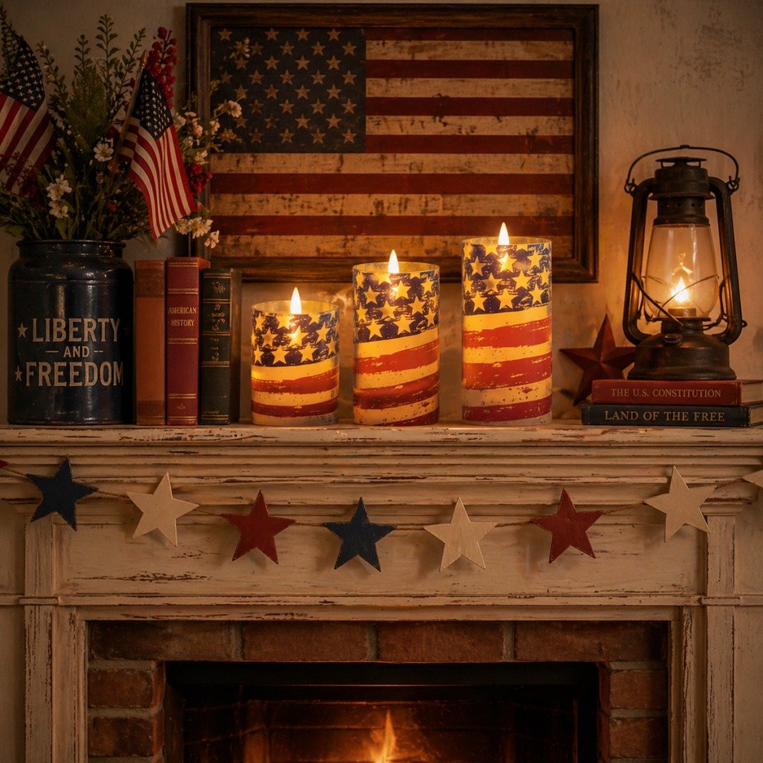 🇺🇸 3-Piece Set - Patriotic Flameless Candles
