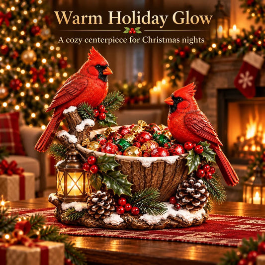 ⭐🎄 49% OFF | Lighted Cardinal Treat Bowl – A Cozy Christmas Centerpiece for Home