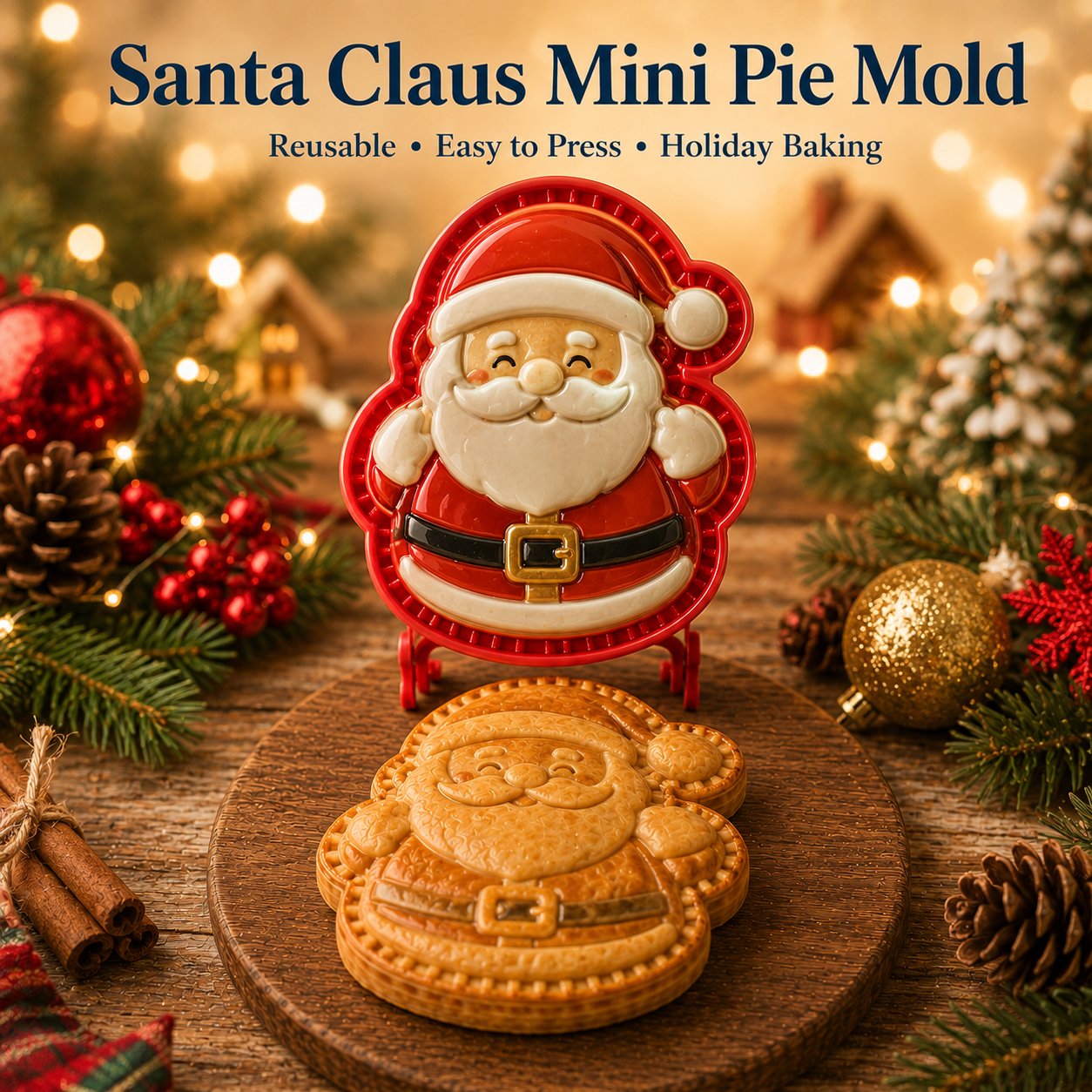 🎄 Christmas Themed Embossed Mini‑Pie Mould Set | 8 Festive Character Designs for Holiday Baking