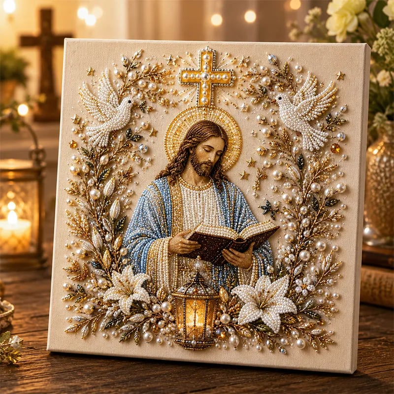 🔥 Last Day 50% OFF – ✝️ DIY Jesus Pearl Art Kit | 3D Pearl-Style Christian Artwork for Prayer Corners & Faith Gifts