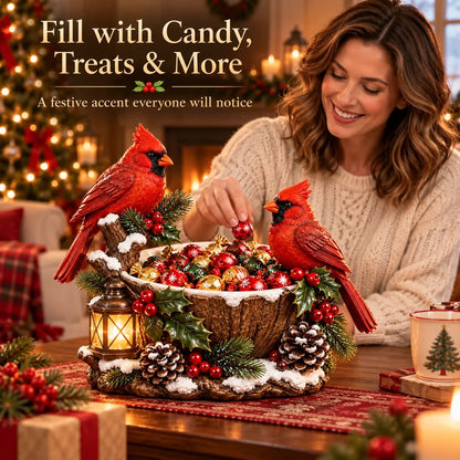 ⭐🎄 49% OFF | Lighted Cardinal Treat Bowl – A Cozy Christmas Centerpiece for Home