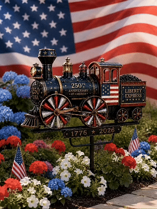 🔥 Selling Fast! 🇺🇸 Vintage Liberty Express Train Wind Spinner – Free Shipping
