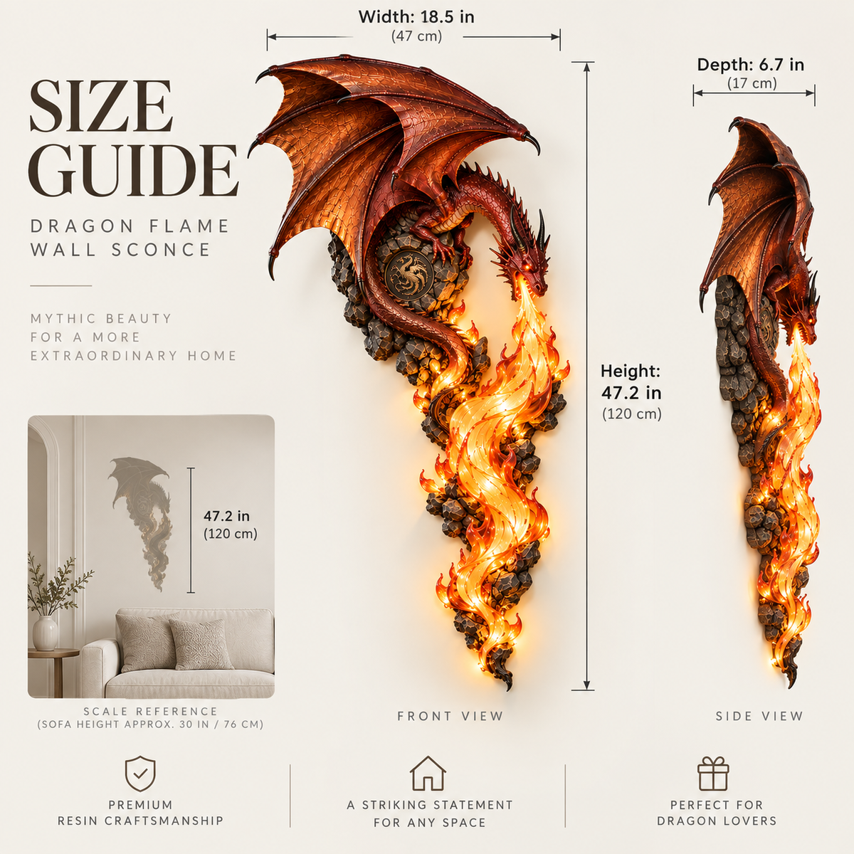 Dragonfire Guardian size guide