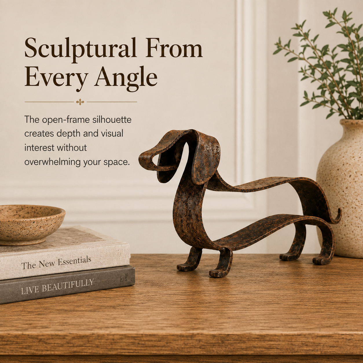 🐶✨Antique Bronze Dachshund Sculpture
