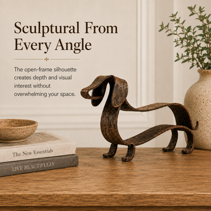 🐶✨Antique Bronze Dachshund Sculpture