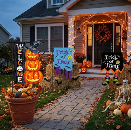 Light Up Your Yard This Halloween! Spooky Solar LED Garden Flags for Outdoor Decor
