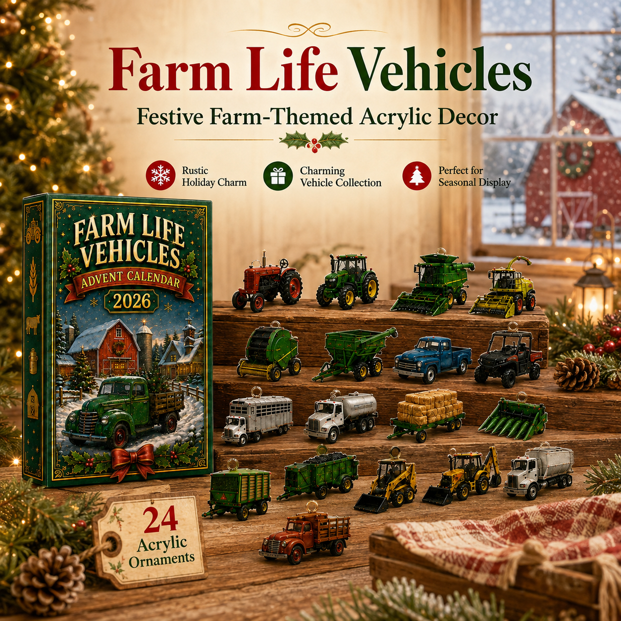 🎄 24-Day Vehicle Advent Calendar – Tractors, Trains & Big Machines 🚜🚂