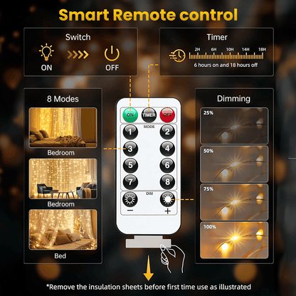 🔥50% discount-Remote-Control Led Curtain Light-9.8*9.8 FT