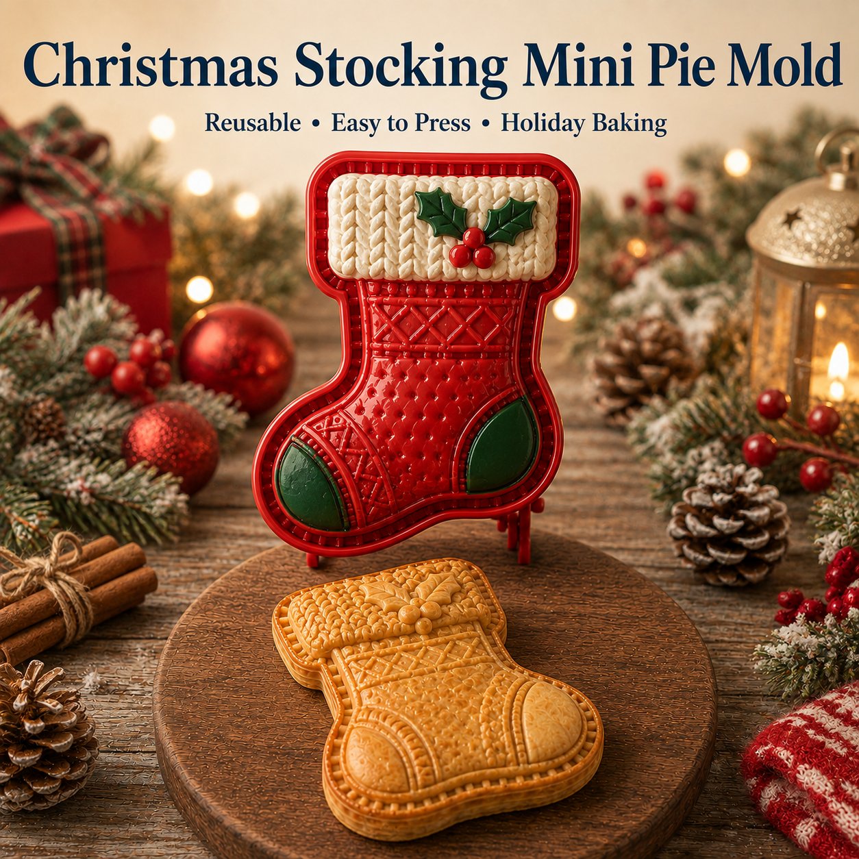 🎄 Christmas Themed Embossed Mini‑Pie Mould Set | 8 Festive Character Designs for Holiday Baking