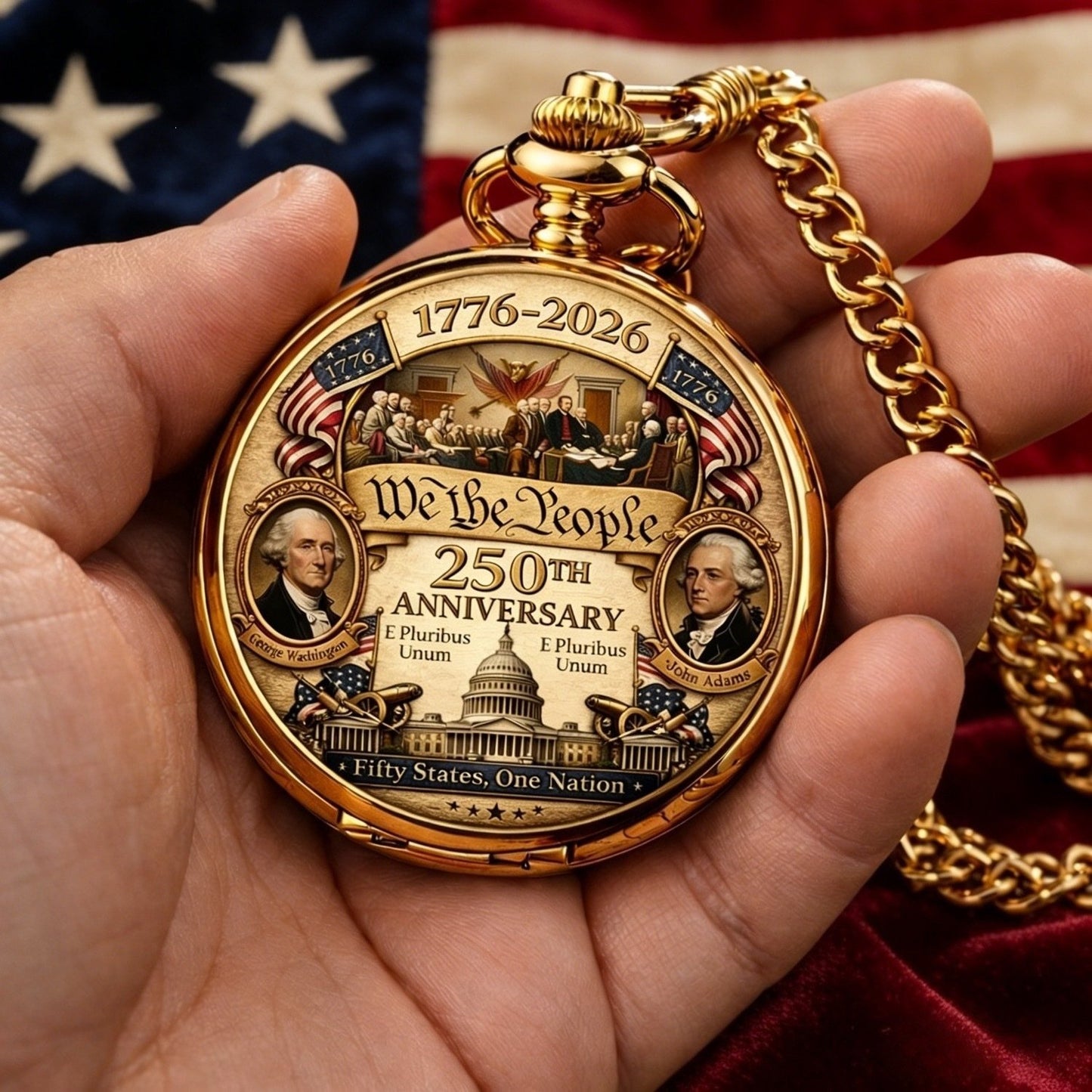 Declaration of Independence 250th Anniversary Commemorative Pocket Watch