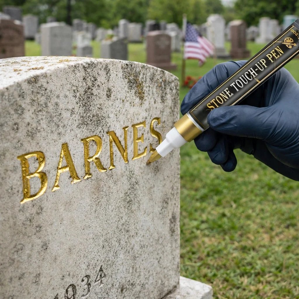 Tombstone Marker Pen – Restore Faded Grave Inscriptions | Gold, Black & Red | Weatherproof