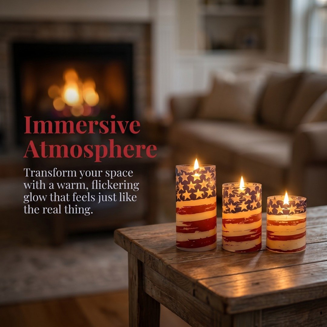 🇺🇸 3-Piece Set - Patriotic Flameless Candles