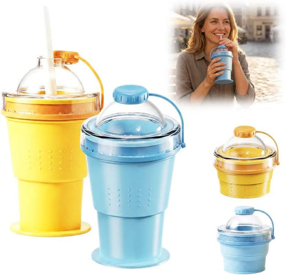 🧊 2026 New 2-In-1 Collapsible Silicone Ice Ball Maker Cup