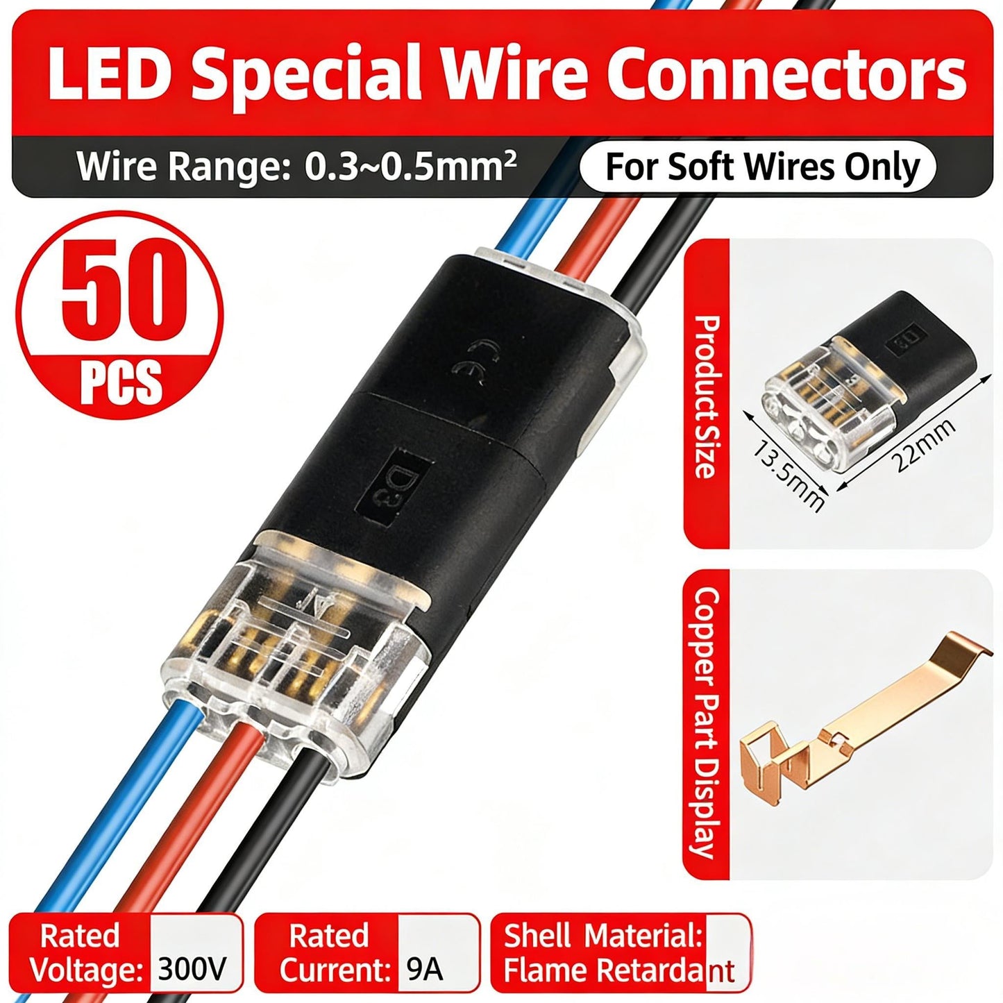 Double-Wire Plug-in Connector Led Light Strip Connectors 1/2/3Pin 🔌🔌🔌