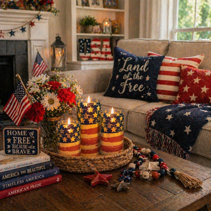 🇺🇸 3-Piece Set - Patriotic Flameless Candles