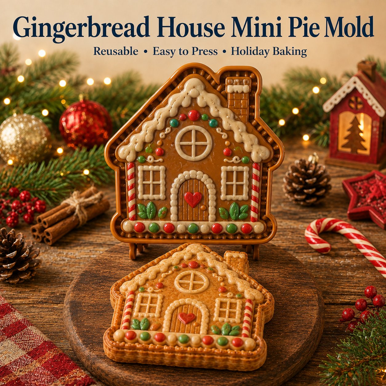 🎄 Christmas Themed Embossed Mini‑Pie Mould Set | 8 Festive Character Designs for Holiday Baking
