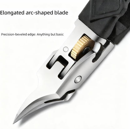 🔥50% off today only🔥Black Anti-Slip Grip Gear Lock Nail Clipper Set with Ultra-Sharp Tips for Precise Access to Nail Grooves