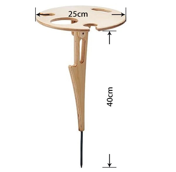 🍷 Collapsible Wine Table with Ground Stake • Beach & Camping
