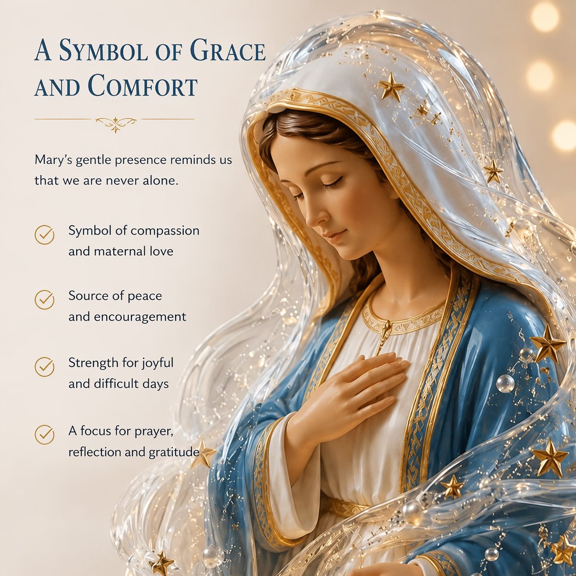🔥LAST DAY 49% OFF - 🙏Our Lady of Starlight Illuminated Prayer Statue | Religious Decor & Faith Gift✨