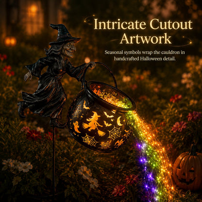 Halloween Witch Cauldron Solar Garden Light | 2026 Spooky Outdoor Decor