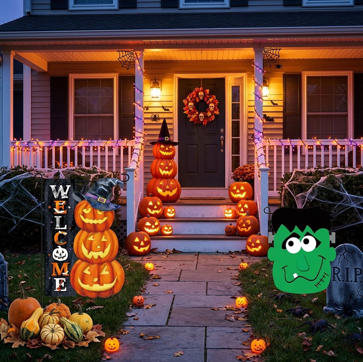 Light Up Your Yard This Halloween! Spooky Solar LED Garden Flags for Outdoor Decor