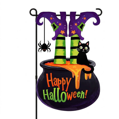 Light Up Your Yard This Halloween! Spooky Solar LED Garden Flags for Outdoor Decor