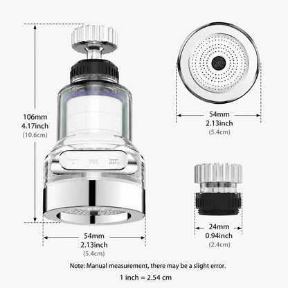 360° Rotating Faucet Aerator with 3 Water Modes