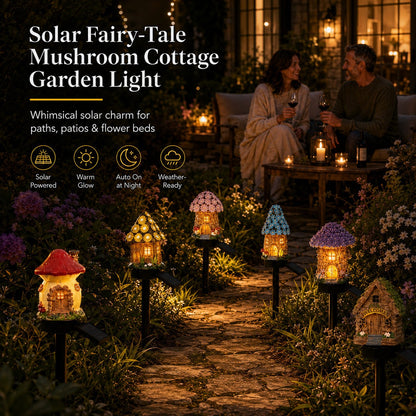 🔥Big Sale - 50% OFF🔥Solar Fairy-Tale Mushroom Cottage Garden Light – Magical LED Outdoor Decor for Gardens, Pathways & Cozy Backyard Spaces🍄